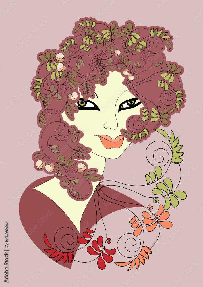 Hairdo, decorated with flowers Hairdo, decorated with flowers
