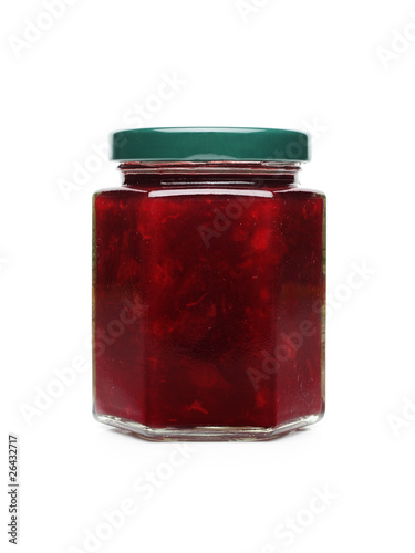 Cherry marmalade in jar