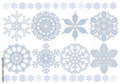 Set of snowflakes - eight design elements