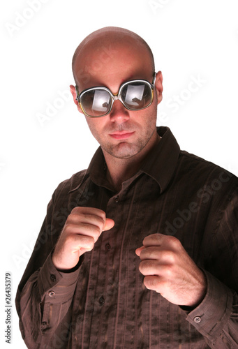Tablou pe pânză Agressive boxing man show his fist