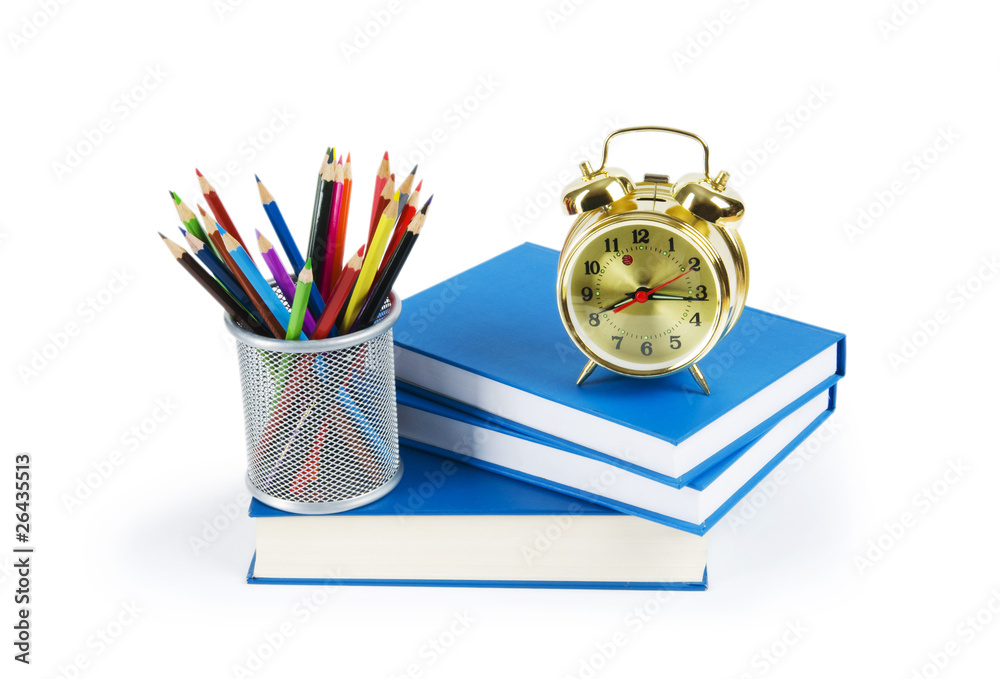 Back to school concept with books and pencils