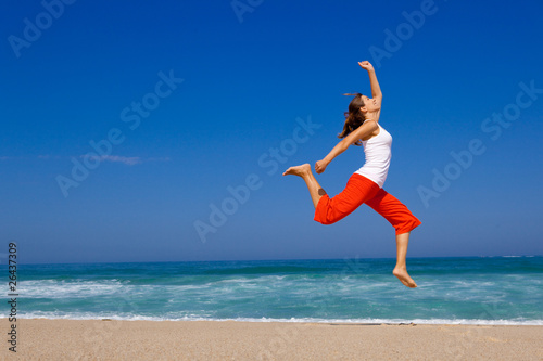 Young woman jumping