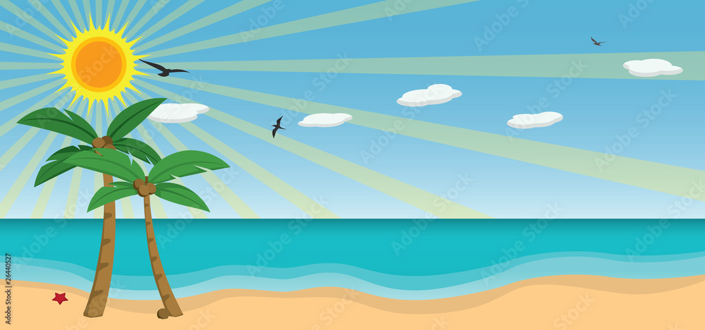 Fototapeta premium Sunny Beach Vector