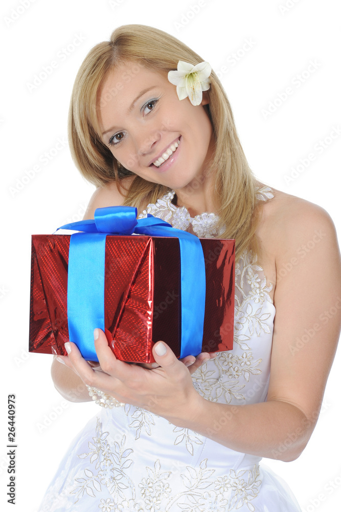 Bride hugging gift box Bride hugging gift box