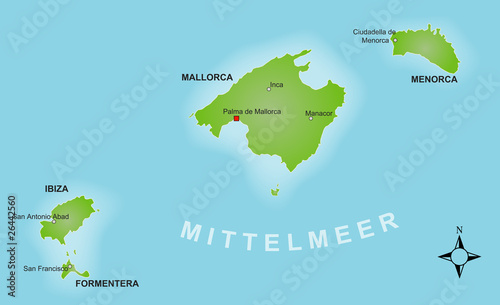 Karte Balearen / vektor
