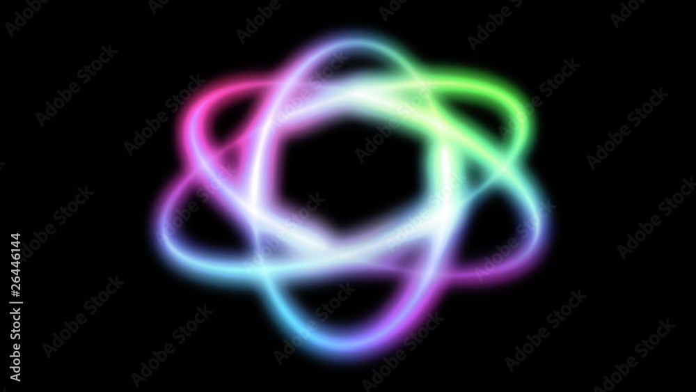 Atom symbol, seamless loop Atom symbol, seamless loop