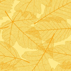 Sierkussen Bladnerven patronen Herfstbladeren naadloos kleurrijk patroon  © Denis Fonchikov