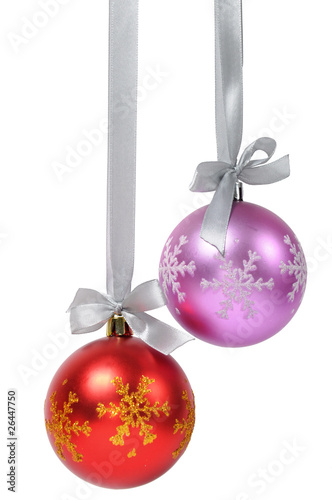Christmas ball over white