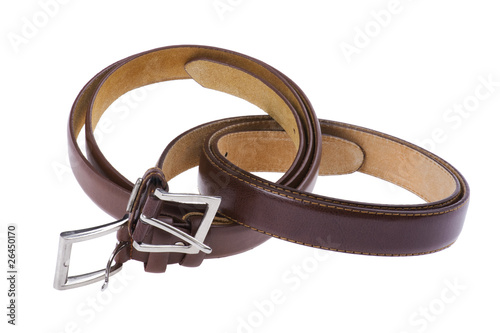 leather belt on white background