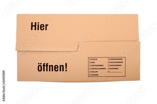 Umzugskarton von oben (isoliert)