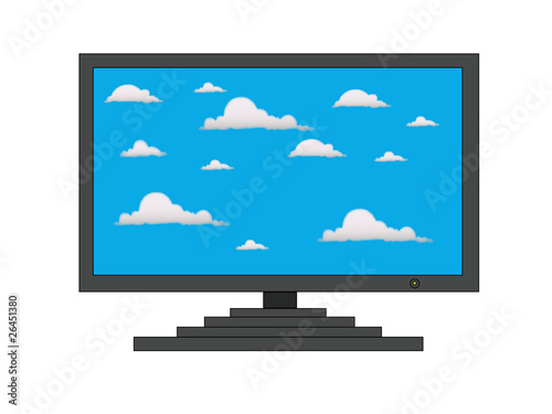 TV screen with clouds