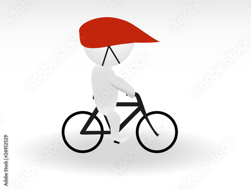 Radfahrer mit Helm