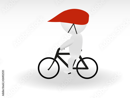 Radfahrer mit Helm