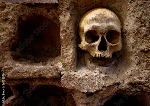 skull heads in monastery