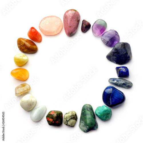 Semiprecious gemstones - round color spectrum photo