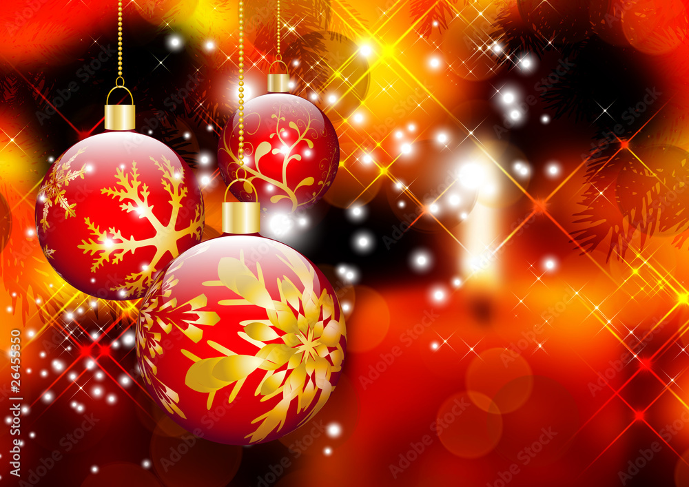 Weihnachtskugel - Hintergrund mit Kerze