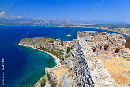 Palamidi castle and Nafplion city, Greece photo