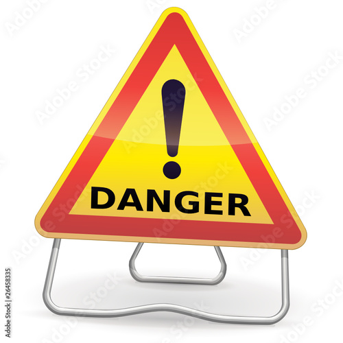 Panneau de signalisation danger temporaire (ombre)