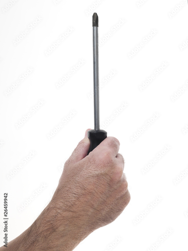 Obraz premium hand ofman that holds a screwdriver