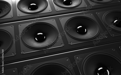 A powerful audio system. Array of speakers