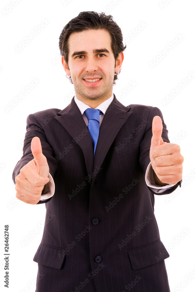 Happy young business man isolated on white background Happy young business man isolated on white background