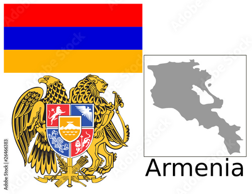 Armenia flag national emblem map
