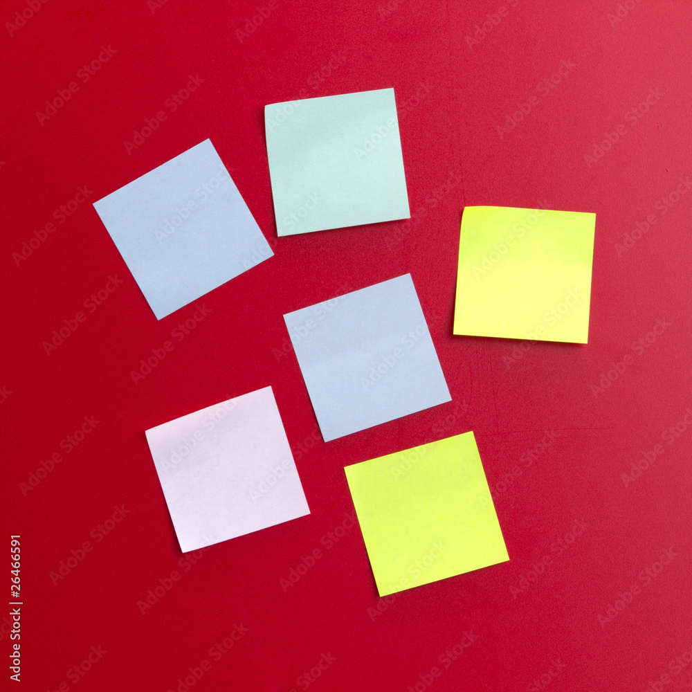 Many reminder notes on the red background