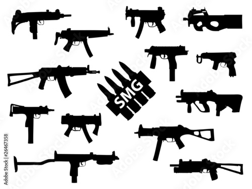 Weapon collection, submachine guns photo