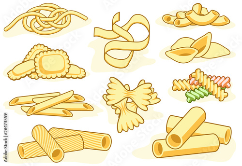 Pasta shape icons