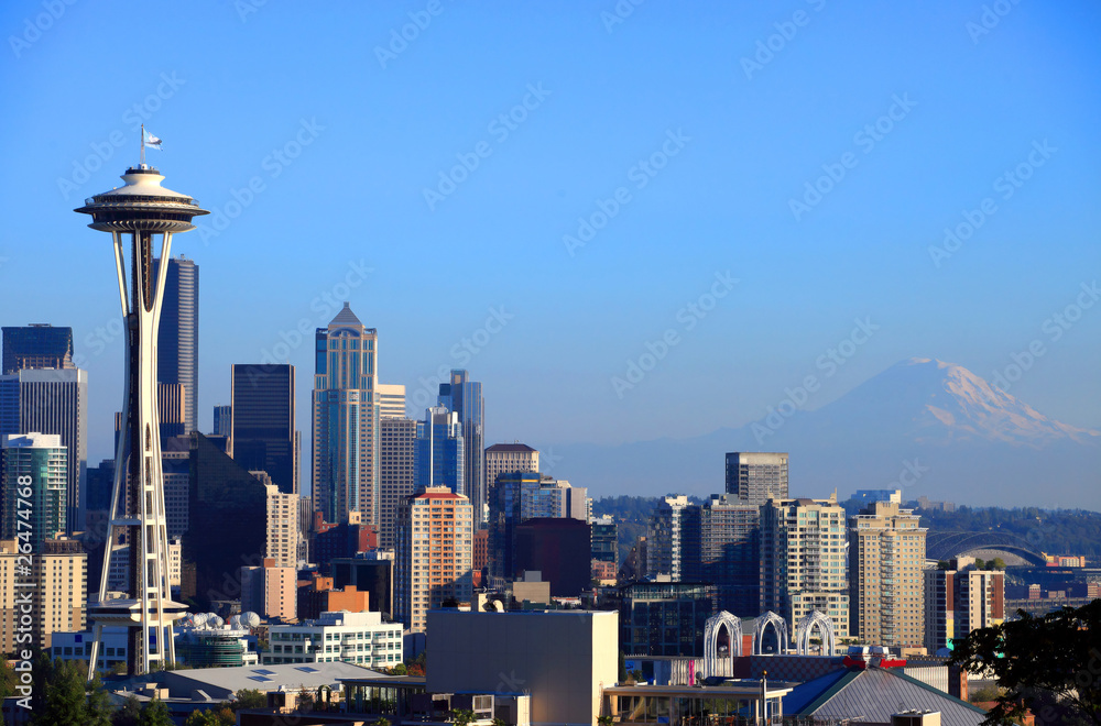 Seattle skyline portraits, WA. state.