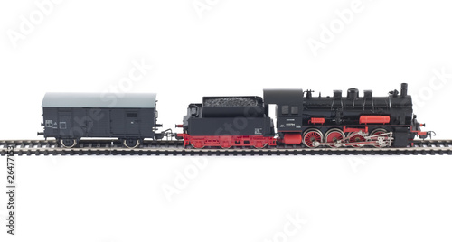 Toy Steam Train and freight car