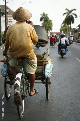 tricycle rickshaw driver yogyakarta