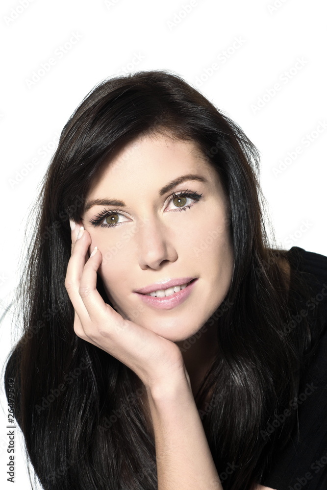 woman beautiful portrait studio smiling woman beautiful portrait studio smiling