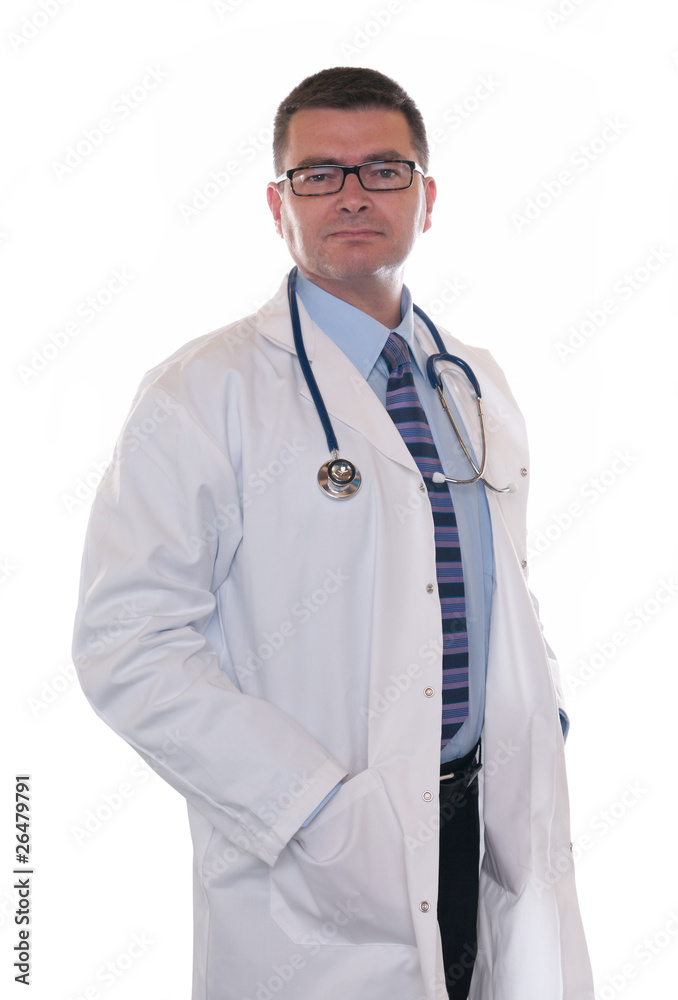 Confident doctor isolated on white Confident doctor isolated on white