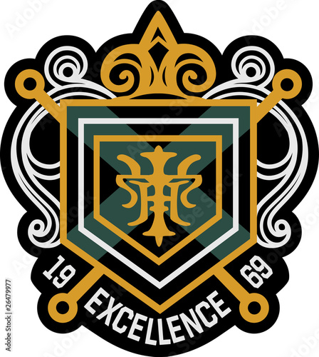 classical royal emblem badge