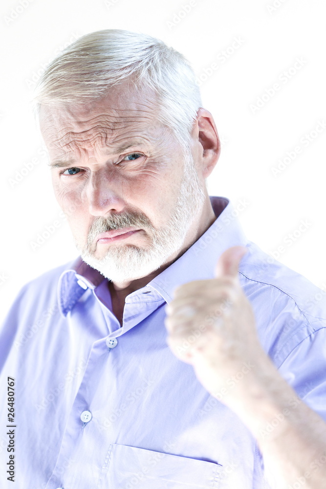 Senior man portrait thumb up Senior man portrait thumb up