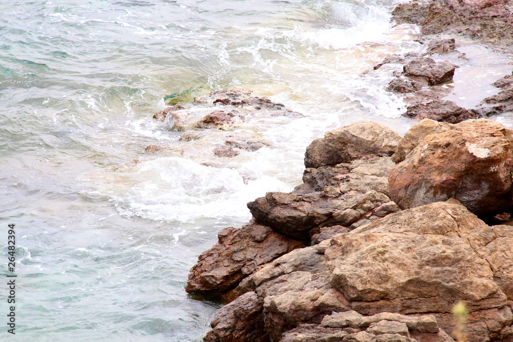 Waves on the Greek seashore