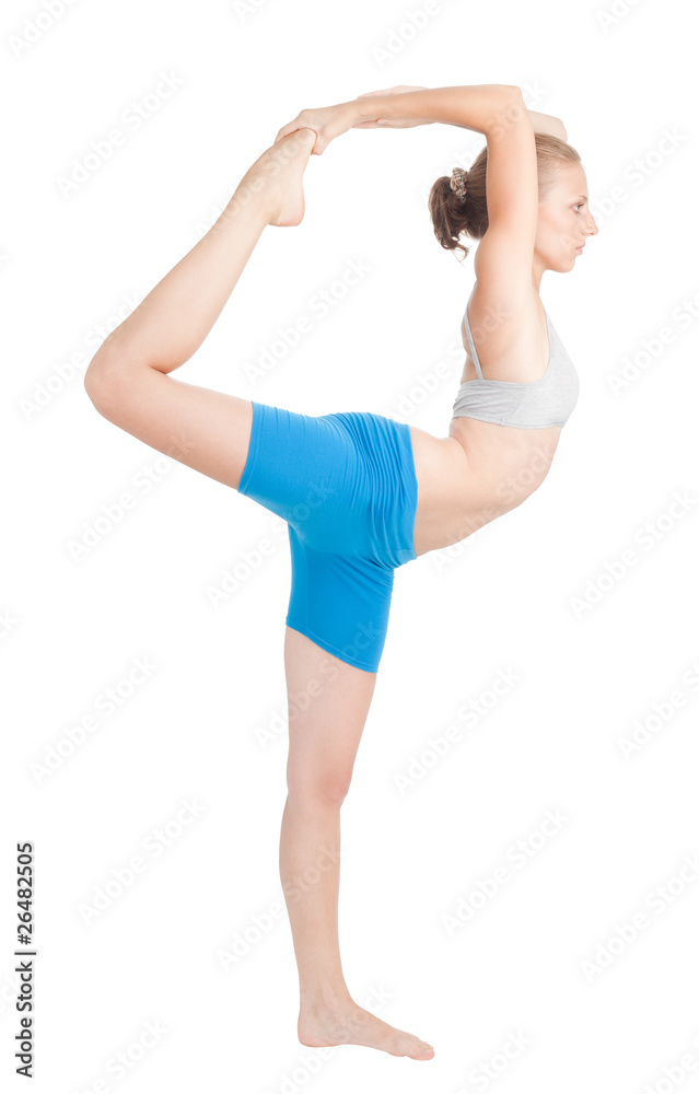 Woman exercise in flexibility Woman exercise in flexibility