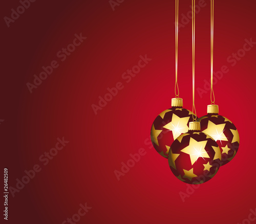 Beautiful festive background with red and golden ornaments
