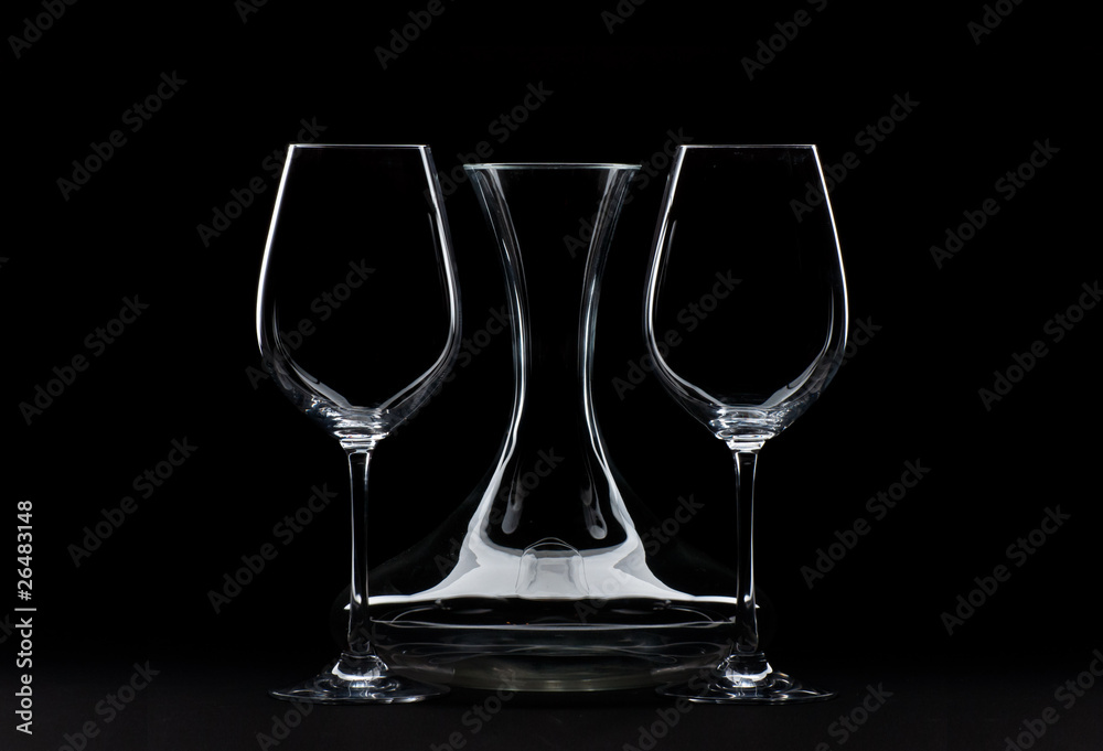 Big Wine Glasses and Decanter