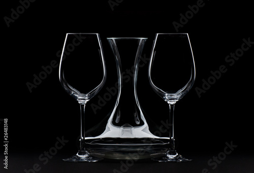 Tablou pe pânză Big Wine Glasses and Decanter