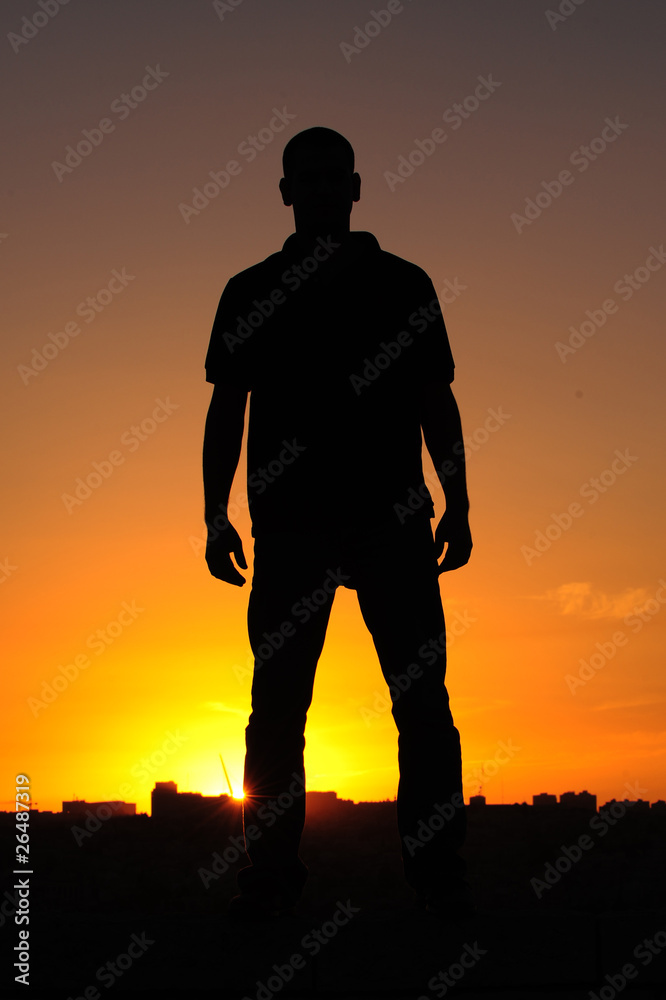 silhouette of a man standing