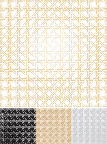 Woven cane outline - seamless pattern