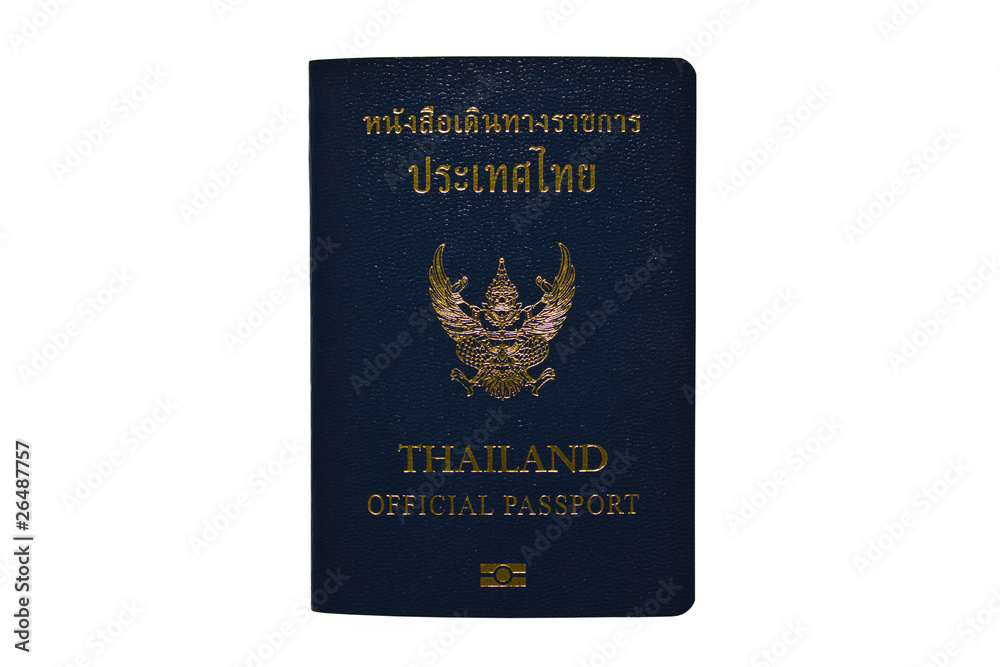 Thailand Official Passport Isolated on White Thailand Official Passport Isolated on White
