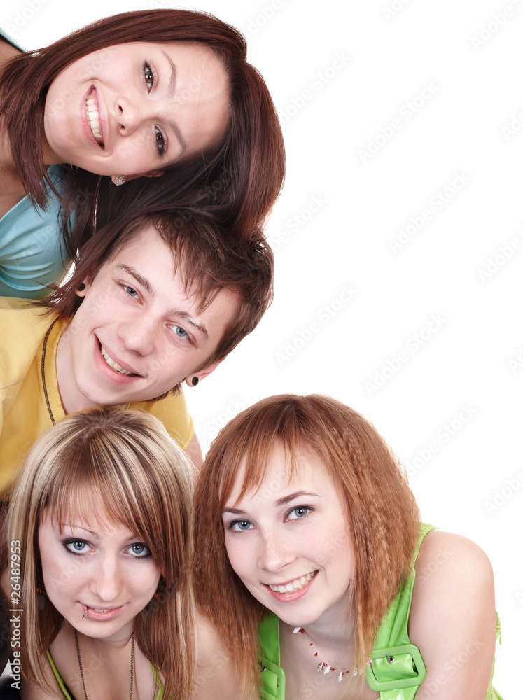 Group of people on white. Group of people on white.