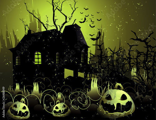 halloween cemetery vector illustration