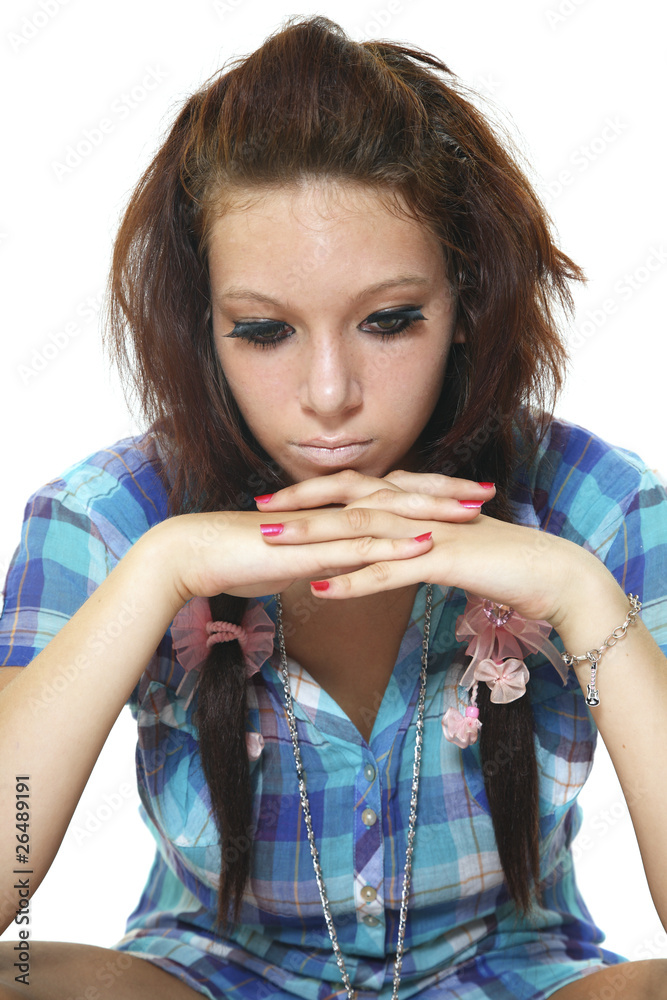 Portrait of teenager on a white background Portrait of teenager on a white background