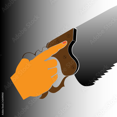 carpenter - hand holding saw