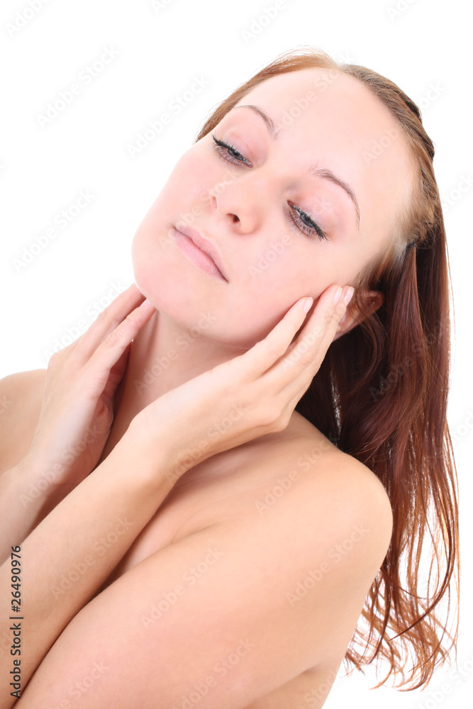 close-up portrait of beautiful healthy red-haired woman close-up portrait of beautiful healthy red-haired woman