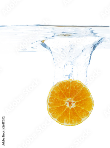 Orange slice in water